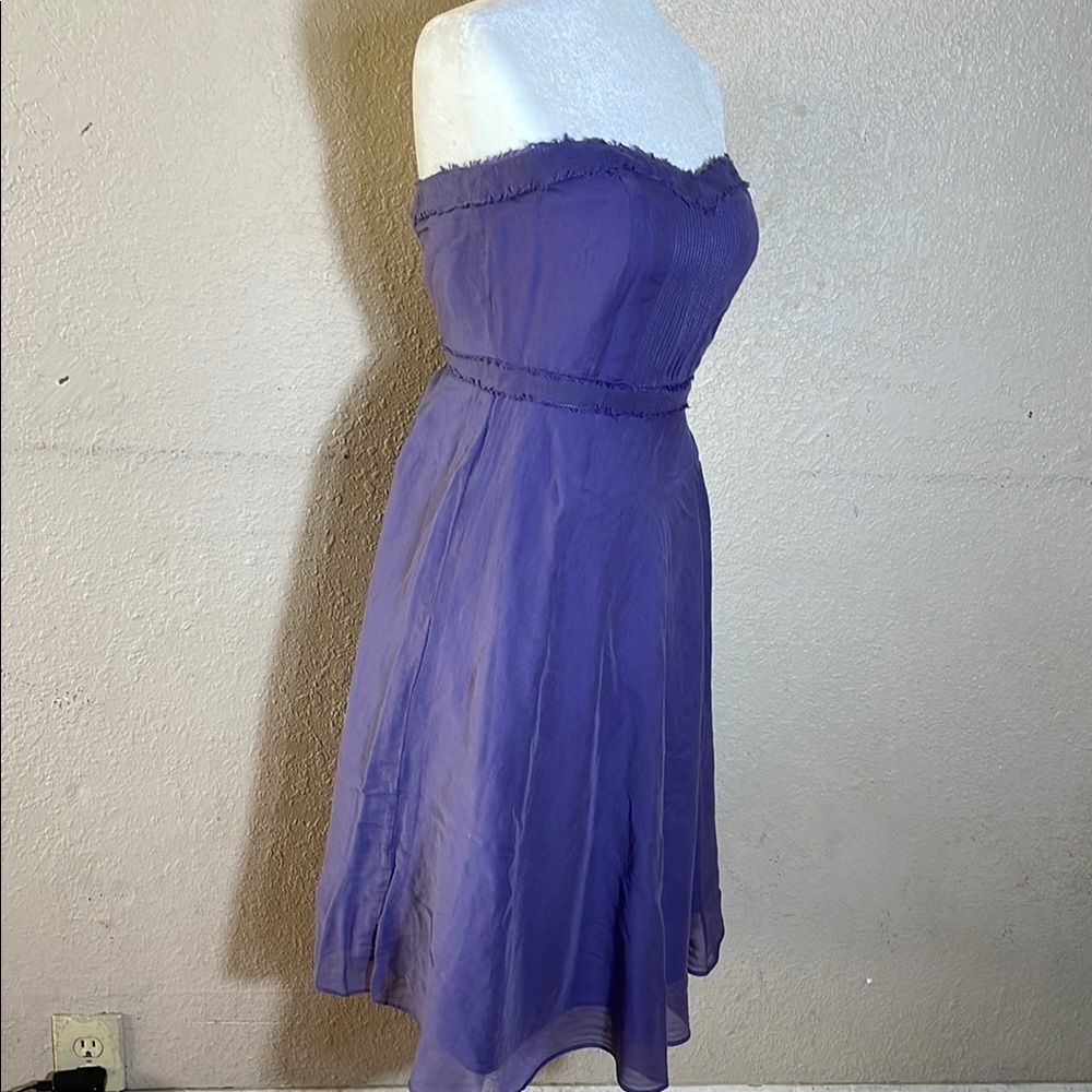 J. Crew Strapless Purple Chiffon A-Line Dress - Picture 5 of 8